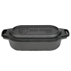 Valhal Outdoor Gietijzeren Dutch Oven Met Grill Deksel Ovaal 1 Liter