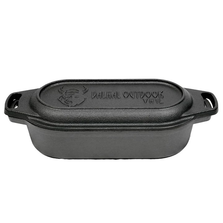 Valhal Outdoor Gietijzeren Dutch Oven Met Grill Deksel Ovaal 1 Liter 1 Valhal Outdoor Gietijzeren Dutch Oven Met Grill Deksel Ovaal 1 Liter