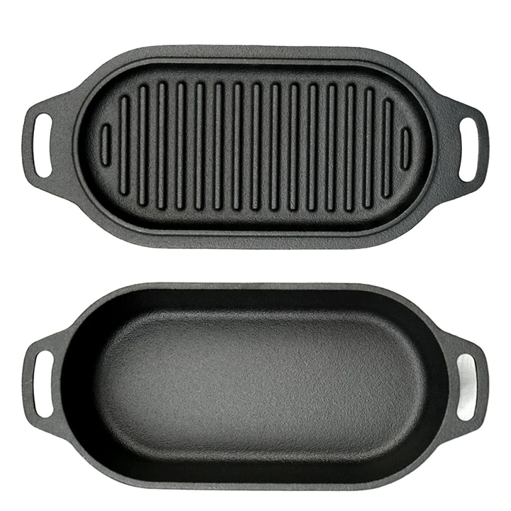 Valhal Outdoor Gietijzeren Dutch Oven Met Grill Deksel Ovaal 1 Liter 4 Valhal Outdoor Gietijzeren Dutch Oven Met Grill Deksel Ovaal 1 Liter - Afbeelding 4